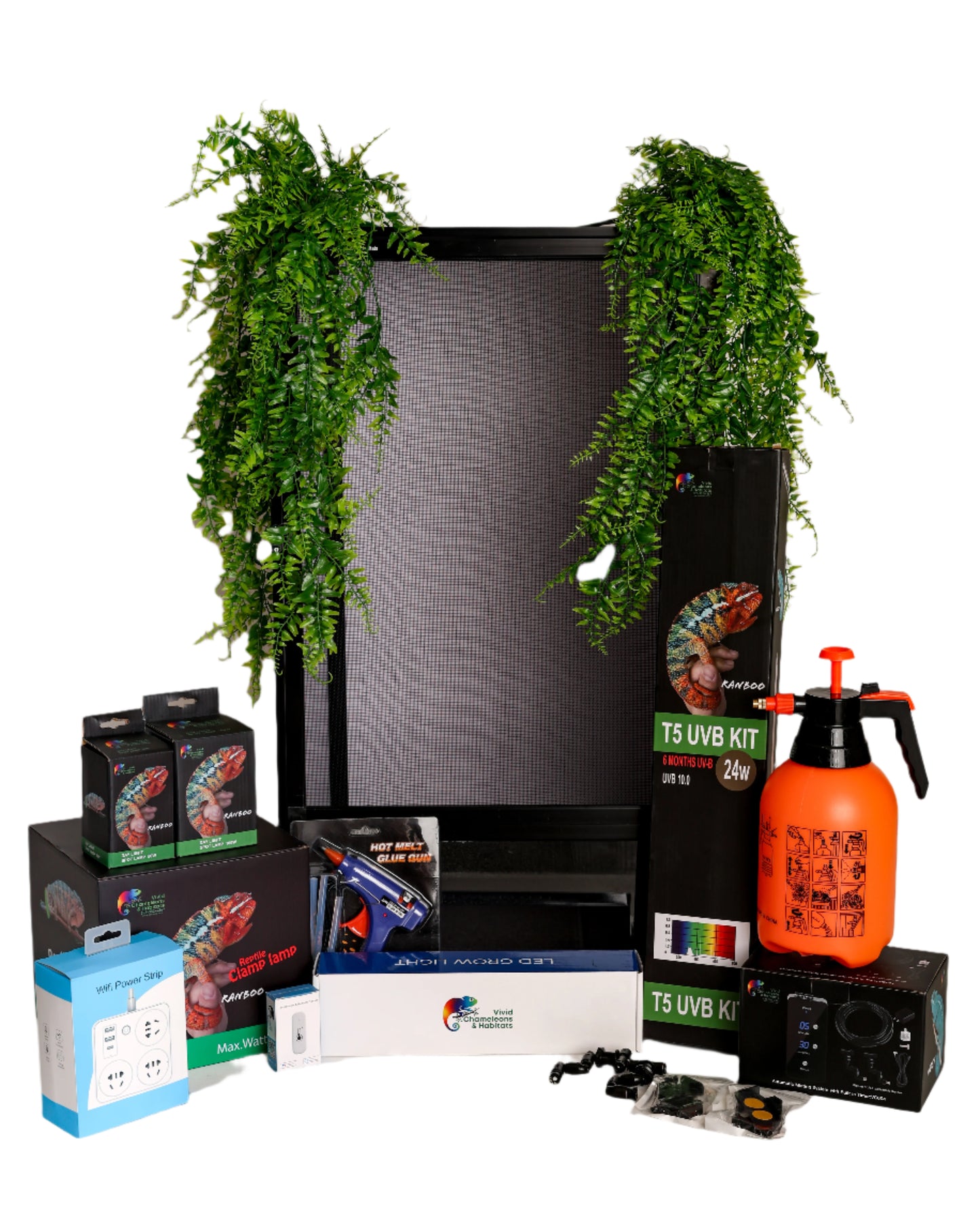 Size 18: 18"x18"x32" Deluxe All-In-One Automated Chameleon Kit