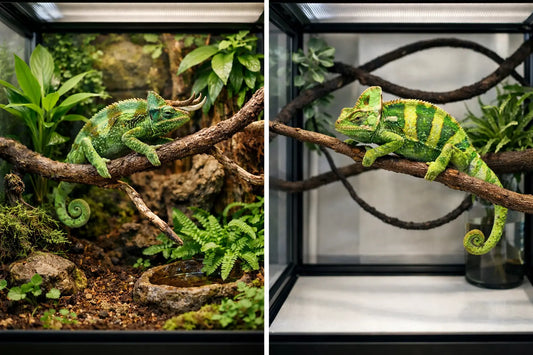 Bioactive vs Bare Bottom Chameleon Cage
