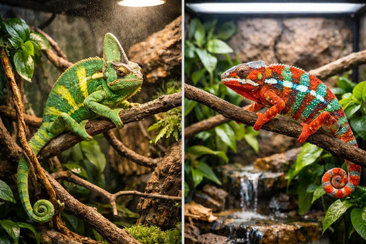 Veiled vs Panther Setup for Healthy Chameleons