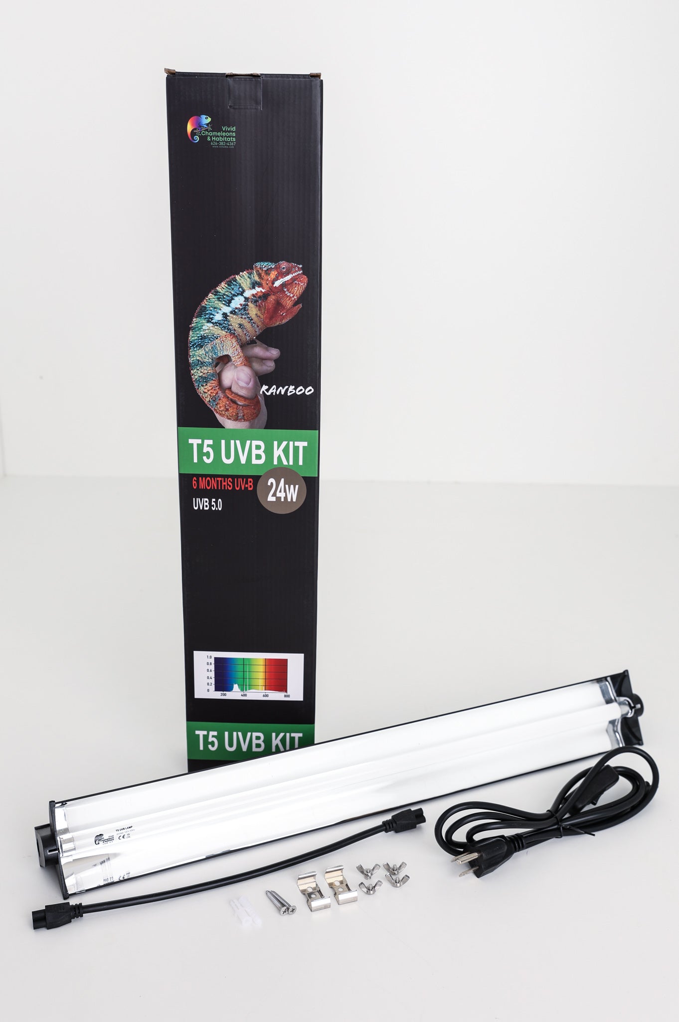 UVB 24W, 24" length, T5 5.0 Fixture and Florescent Tube