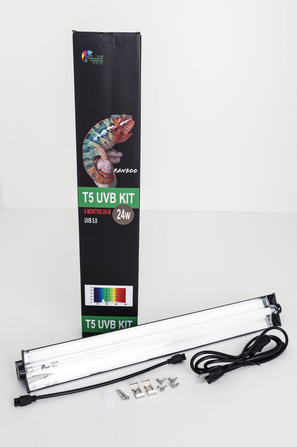 UVB 24W, 24" length, T5 5.0 Fixture and Florescent Tube
