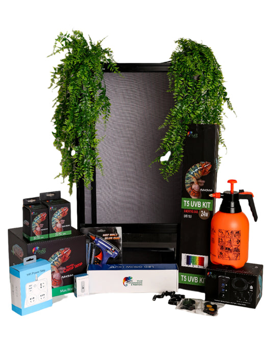 Size 18: 18"x18"x32" Deluxe All-In-One Automated Chameleon Kit